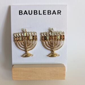 BAUBLEBAR MENORAH JEWISH GLOW & BEHOLD Holiday EARRINGS NEW Hanukkah